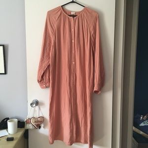 Wilfred Free Aritzia Sail Organic Cotton Dress M L Sand Pink